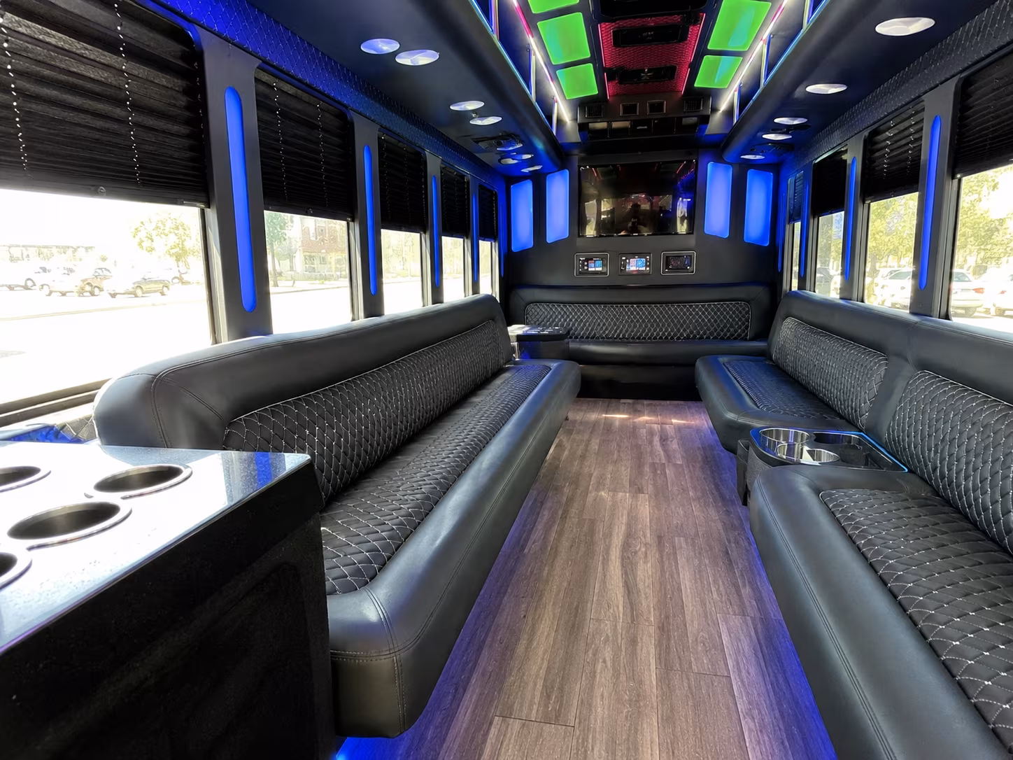 new brunswick 15 passenger party bus inside