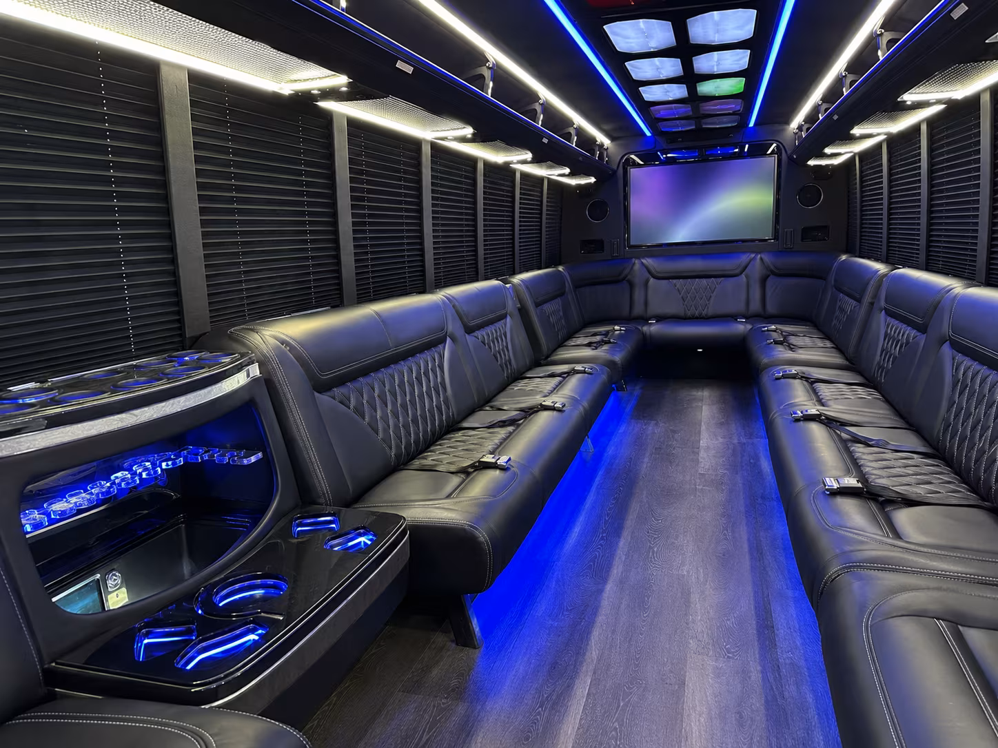 new brunswick 20 passenger party bus inside