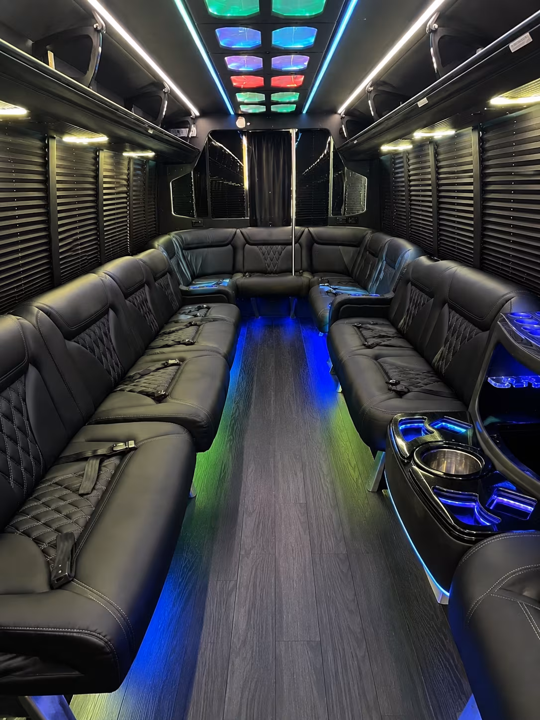 new brunswick 20 passenger party bus interior