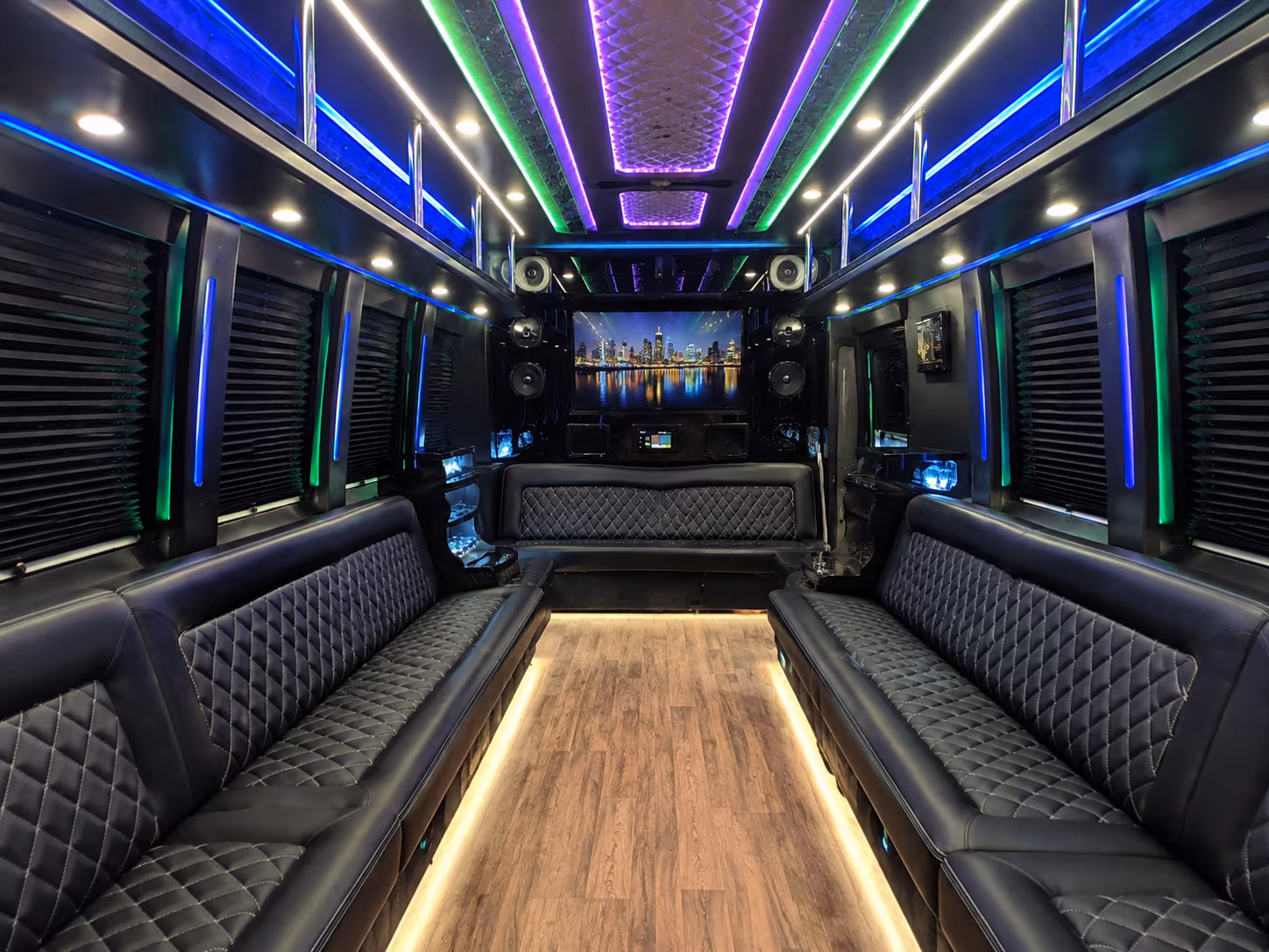 new brunswick 25 passenger party bus interior