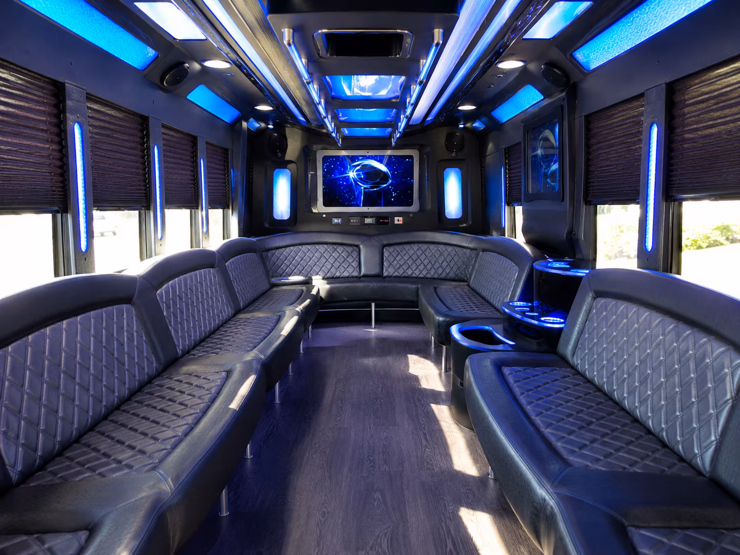 new brunswick 28 passenger party bus inside