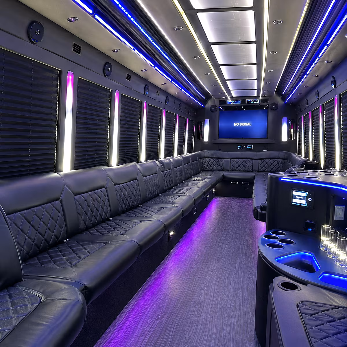 new brunswick 30 passenger party bus inside