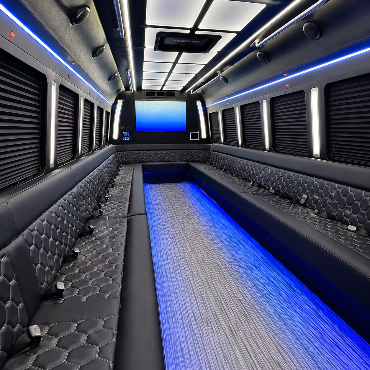 new brunswick 50 passenger party bus inside